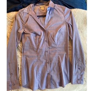 Lavender H&M long sleeved button down shirt